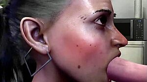 Dunne 43-jarige Indiase desi milf verrast in porn casting met blowjob en facial