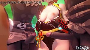 Xiangling doseže raj sperme v vroči Genshin Impact hentai akciji