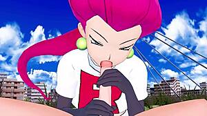 Jessie em aventura hentai 3D de Pokemon