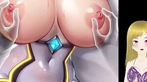 动漫女孩巨乳被抚摸喷乳在激烈游戏场景