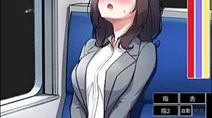 سيدة مكتب تستمني حتى النشوة على القطار