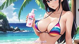 楽園の島に集まる数百人のアニメ娘たち、セクシー衣装でグループプレイ