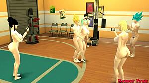 Dragon Ball Hentai Orgy Goku og Vegeta knepper koner hårdt i røven som tæver med brud og svigerinde