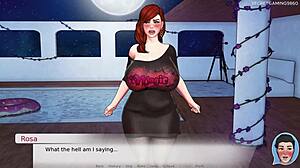 Velké prsa nevlastní máma pomáhá nájemníkovi vytrysknout - busty milf cucá obrovský pták