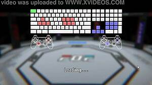 큰 젖가슴 여자가 헨타이 게임에서 남자들 박음