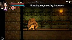 Söt tjej retas med feta killen i Guilty Hell 2 hentai spel