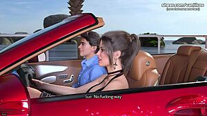 OMG, táto roztomilá priateľka s veľkým zadkom dostáva blowjob a doggystyle v aute, creampie na ulici! 😘 Časť 11