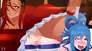 Aqua dari Konosuba Dikongkek Futanari dalam Porno Animasi