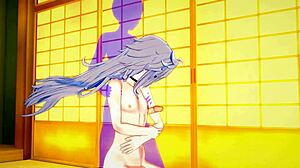 原神同人 - 雷泽腋下手交和肛交性爱