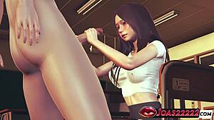 Gadis Anime Malu 3D Hentai POV Blowjob Batang Besar Deepthroat Gag Muka Pancut Cantik