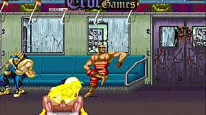 Detailed Hentai Fighting Game with Retro Street Vintage Anime Action