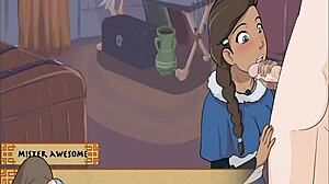 Nami giver en blowjob i denne scene