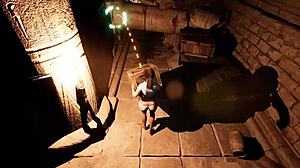 劳拉解决谜题 并因此在逼里得到精液 在3D变态游戏中