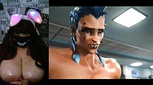 Tučná dievča s veľkými prsiami sleduje 3D hentai kompiláciu