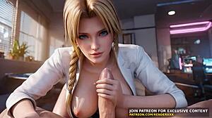 Christie in cowgirl positie rijdt lul in ongecensureerde 3D hentai AI cosplay