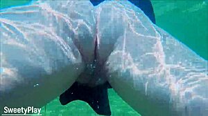 Stranger creampies me underwater on the beach, feeling every drop inside.