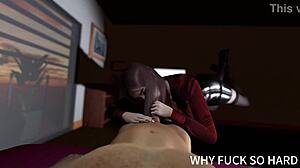 3D Nagy Cicis Ázsiai Csaj Csal Nagy Farokkal