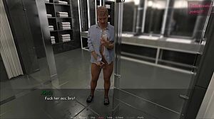 Blondýnka feministka s velkými prsy se nechá prcat do prdele, zatímco její cuckold bratr sleduje