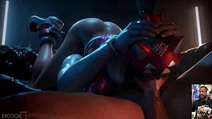 Kiriko deepthroater hård pik for klam overraskelse. Frejas stramme røv får anal pounding