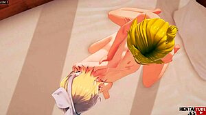 Len buší Rinčinu kundu v doggy stylu během vocaloid hentai