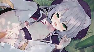 Хентай аниме кошкодевочка получает сперму в киску в милой 2D сцене