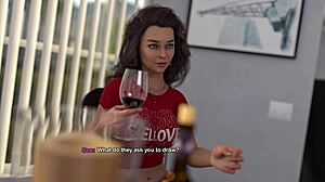 Mój sen o bimbo 07 - Wylewaj wodę na koszulę macochy, żeby zobaczyć ogromne sztuczne cycki!