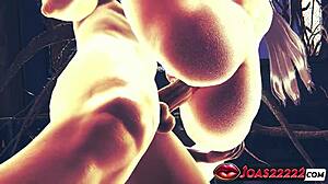 Wow! Princesa de pelo azul con pezones perforados en anal perrito, pasando a misionero con primeros planos de coño apretado y semen masivo dentro