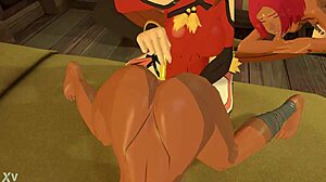 Jam e Giovanna exploram brincadeira lésbica com dildo no quarto animado