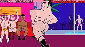 잘 달린 남자들 게이 섹스 파티