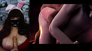 Milf goda tetas besar semula jadi sambil tengok hentai