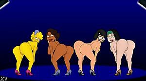 จำได้ rule 34 Lisa Simpson Tina Belcher Amy Wong รำด้วยกันในแอนิเมชันสนุก