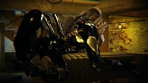 Obcy potwór w 3D porn BDSM fetyszu z dildo, squirt i wibratorem