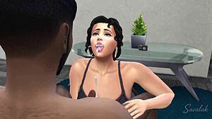 Studenț tânăr prinde o mamă în animație Sims!