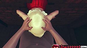 Superwoman park gloryhole deepthroat pijpbeurt – geile 3D hentai verrassing