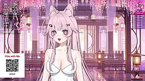 E-Girl Vtuber model škropi v razuzdani šolarki služabnici