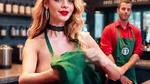 Garçonete Gostosa Serve Curvas Tentadoras no Café Hentai AI