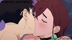 dandadan mature milf's big tits bounce in pov creampie blowjob animation