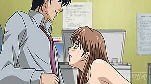 testing the tight pussy of the new intern coworker in hentai