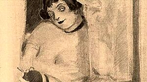 Vintage erotic drawings: retro anime contrasts intrigue