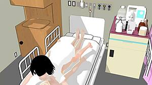 Perverted nurse mia plays doctor with anime girl