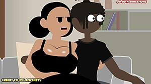 Accidental threesome in animated porn