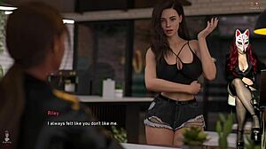 Animation of a naked girl in a cafe and other public places of debauchery