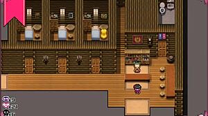 سحرية مرتبكة سيريس تخلع ملابسها في حمام الرجال أثناء لعبة هينتاي