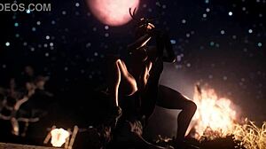 Andrea the tall and beautiful Amazonian woman in an animated porn movie