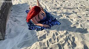 This Sexy Redhead Prostitute Shocks Me With Outdoor Assfucking on the Beach.