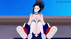 Himiko Toga, Momo Yaoyorozu, Izuku Midoriya in fierce My Hero Academia hentai
