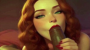 Redhead stepsister gives a mind-blowing BJ at the club