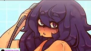 Sixty frames per second animated hentai with big tits and big ass in the bathroom