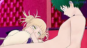 Himiko Toga, Momo Yaoyorozu, Izuku Midoriya in fierce My Hero Academia hentai
