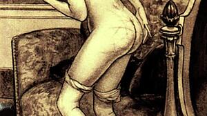 винтидж еротични рисунки със сензуален аниме чар